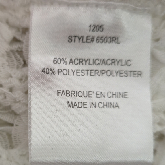 Unbranded Sz M/L White Open Knit Waterfall Cardigan Coastal Boho Ethereal Layer - Picture 3 of 15